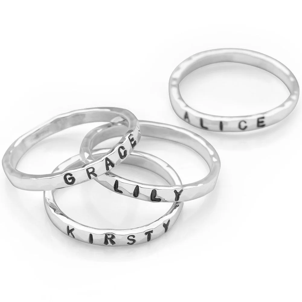 Personalised Hammered Ring ( )