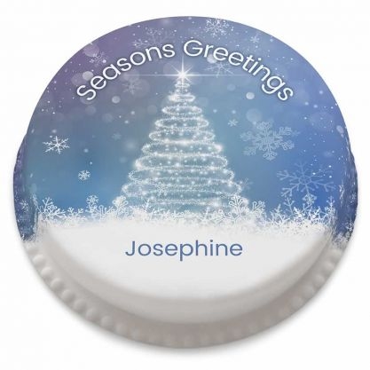 Blue Festive Tree Cake (letterbox gift cake (serves 2-4))