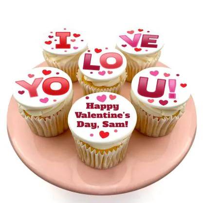 6 I Love You Cupcakes