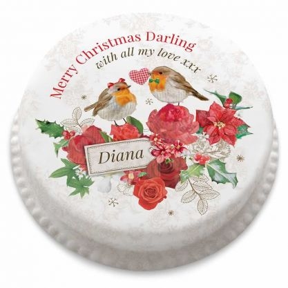 Robin Roses Cake (letterbox gift cake (serves 2-4))