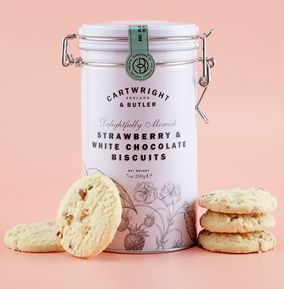 Cartwright & Butler Strawberry & White Chocolate Biscuits Tin