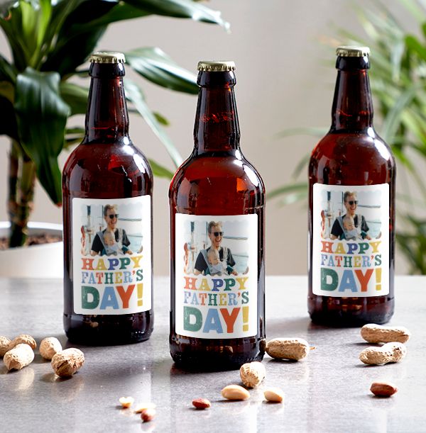 Happy Father's Day Photo Upload Beer Trio
