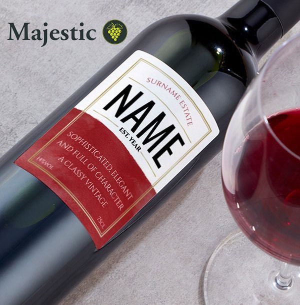 Personalised Red Wine Bottle (Single)