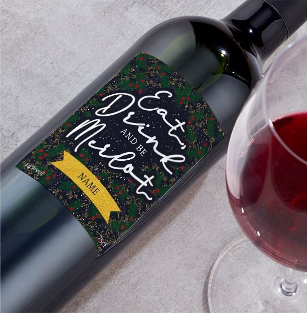 Eat, Drink And Be Merlot Personalised Red Wine (Single)