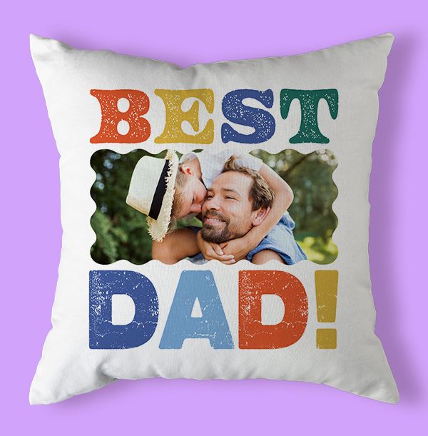 Best Dad Photo Upload Cushion