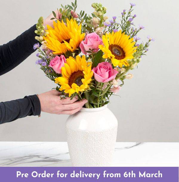 Mum's Sunflower and Rose Bouquet