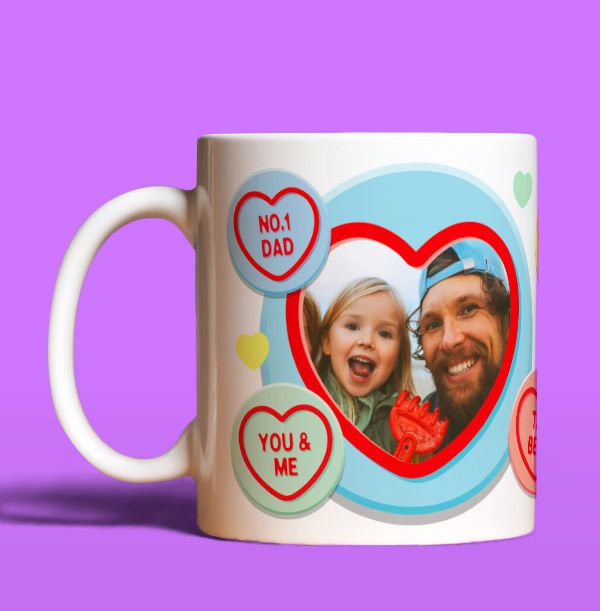 Swizzels Love Heart Dad Photo Upload Mug