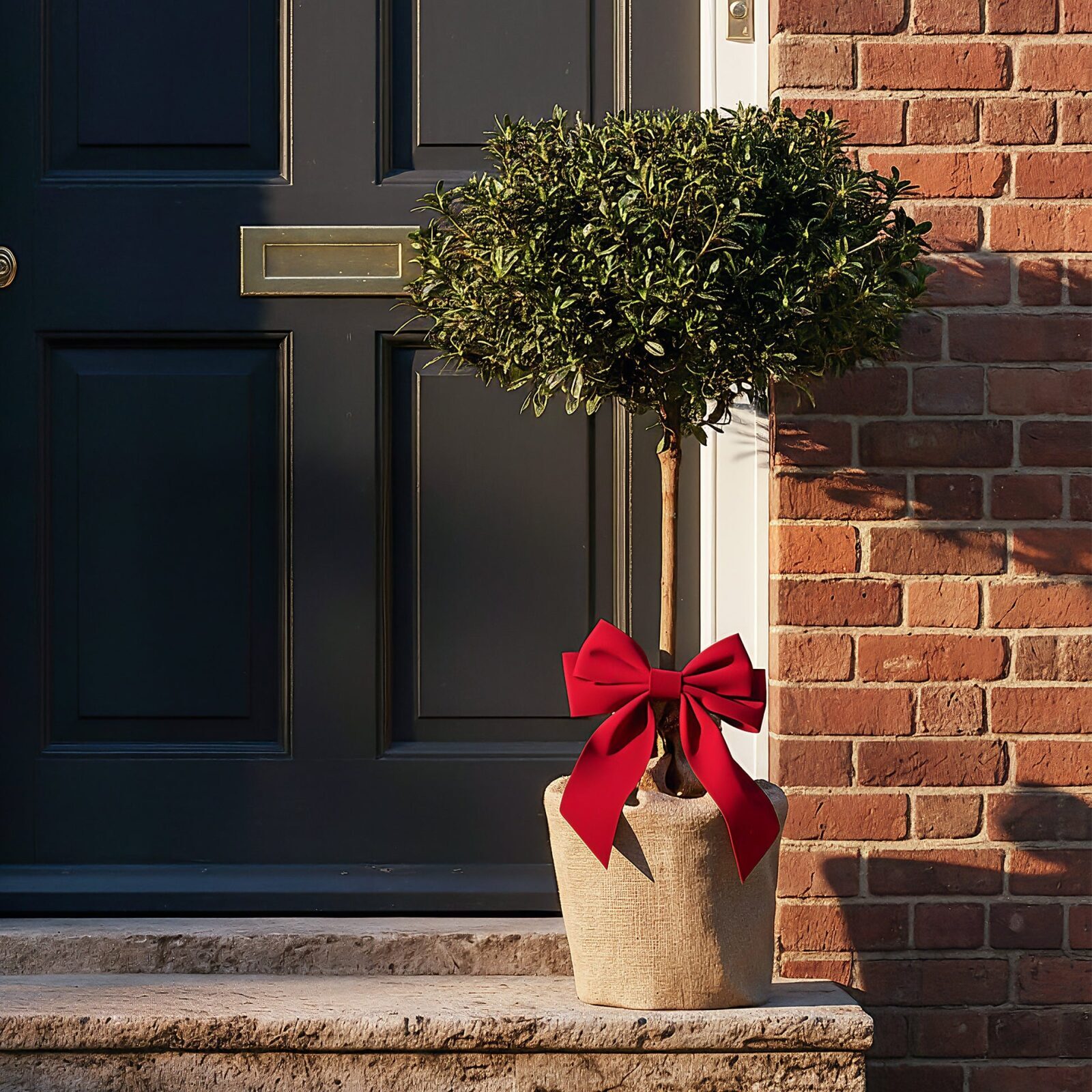 Festive Wrapped White Azalea Outdoor Patio Tree Gift 2-3ft