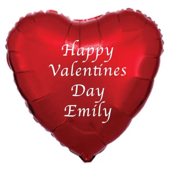 Personalised Metallic Red Heart Balloon (3 Balloons Gift Boxed)