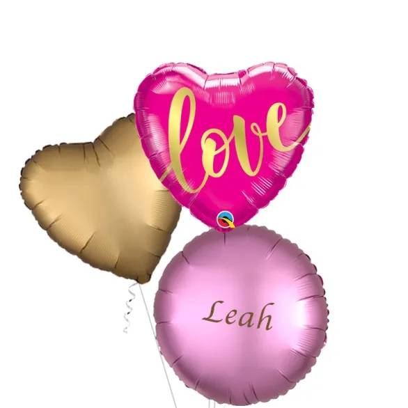 Love Gold Foil Balloon (3 Balloons Gift Boxed)
