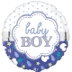 Personalised Confetti Light Blue Boutique Balloon (3 Balloons Gift Boxed)