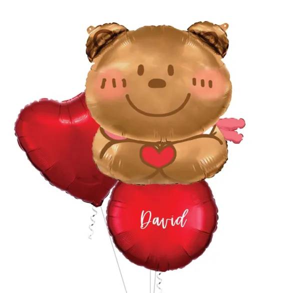 Cute Love Bear Supershape Foil Balloon (3 Balloons Gift Boxed)