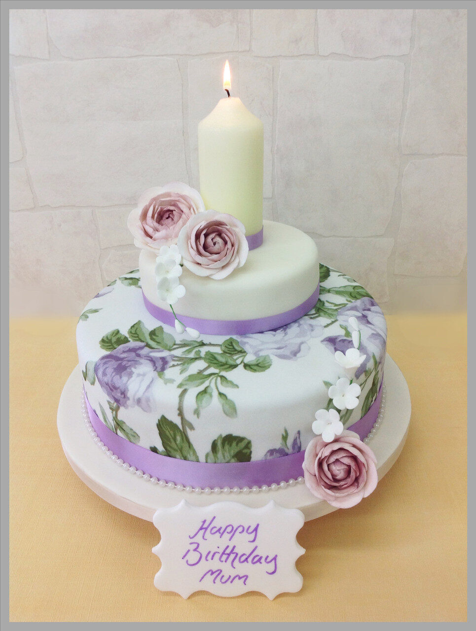 Candle Lit Garden Cake