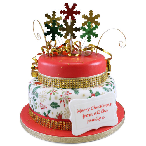 Festive Floral Two~Tier Cake