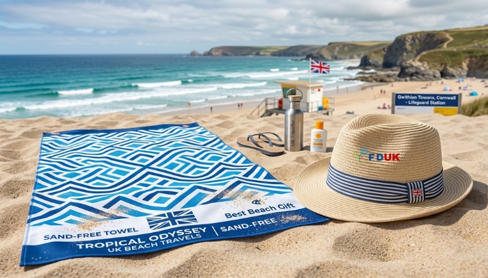 best beach gifts to UK travellers – sand-free towel and hat