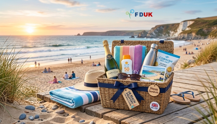 summer gift baskets UK delivery for beach lovers