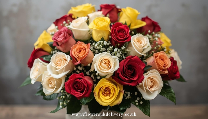 Send anniversary gifts UK traditional roses fifteenth year