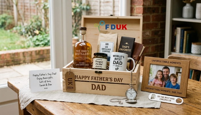 Personalized Father's Day gifts UK — custom hampers and engraved keepsakes