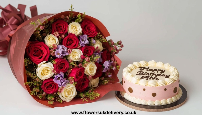 Send flowers UK online cake delivery gift packaging