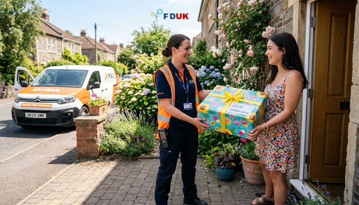 summer gifts delivery UK courier handoff