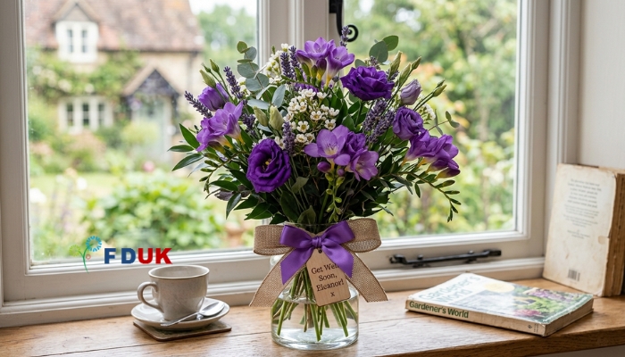 Burst of Summer Bouquet – Get Well Soon Flowers Delivery UK with sunflowers Relevance: Visually showcases the bold, bright colors of the third bouquet