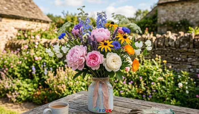 best summer blooms bouquet UK Relevance: Shows the exact flowers described in this section