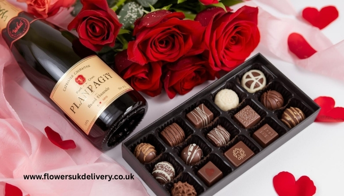 Valentine's Day gifts for couples flowers champagne chocolate UK