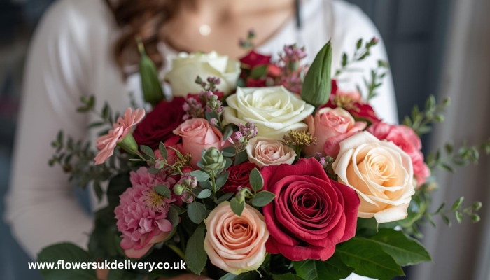 Choosing Valentine's Day flowers UK by color guide romantic gifts