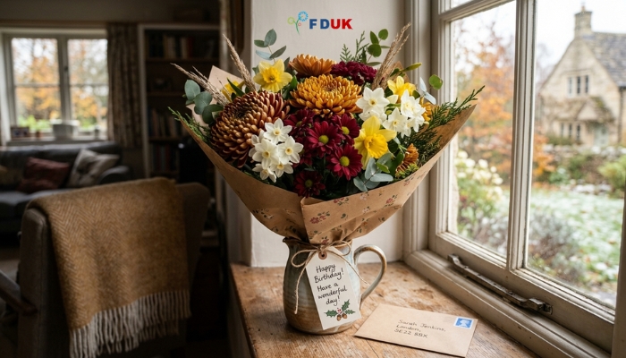 Birthday presents UK — marigolds and aster flowers for September and October birthdays