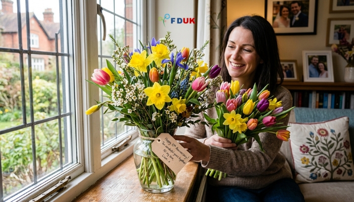 10th anniversary flowers delivery UK daffodils tulips bouquet