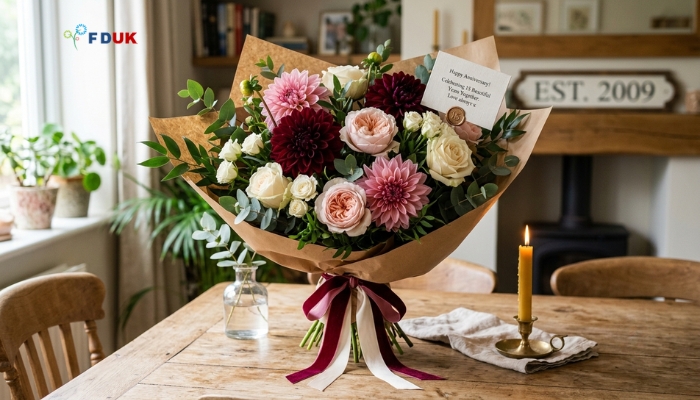 30th anniversary fresh flowers white lily bouquet UK delivery