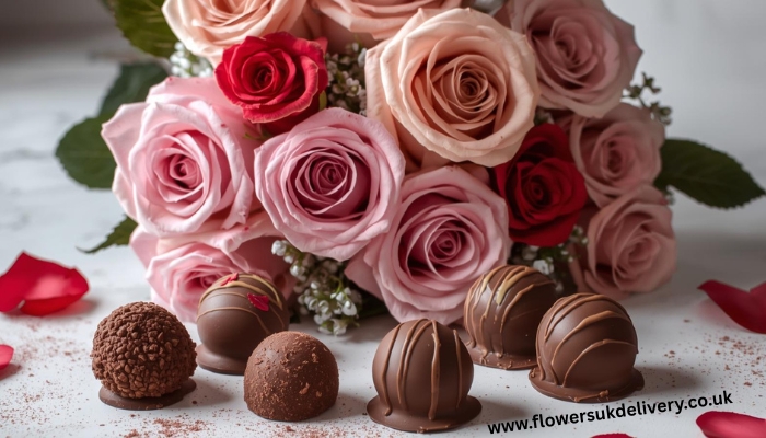 Best Valentine's Day flowers with chocolates romantic pairing UK delivery
