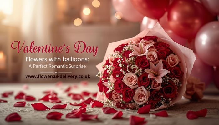 Valentine’s Day Flowers with Balloons   A Perfect Romantic Surprise